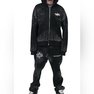 Black Studded Hoodie and Joggers Set